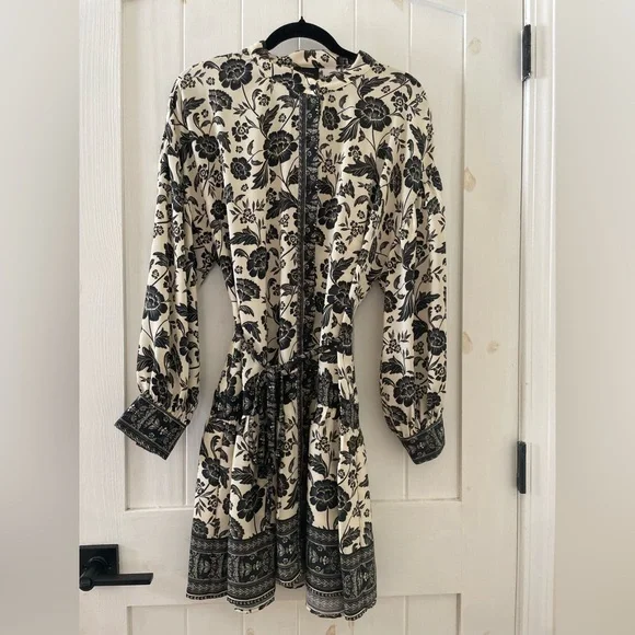 Alex Marie Women’s Black And White Floral Belted Dress Size 10 - Picture 2 of 8